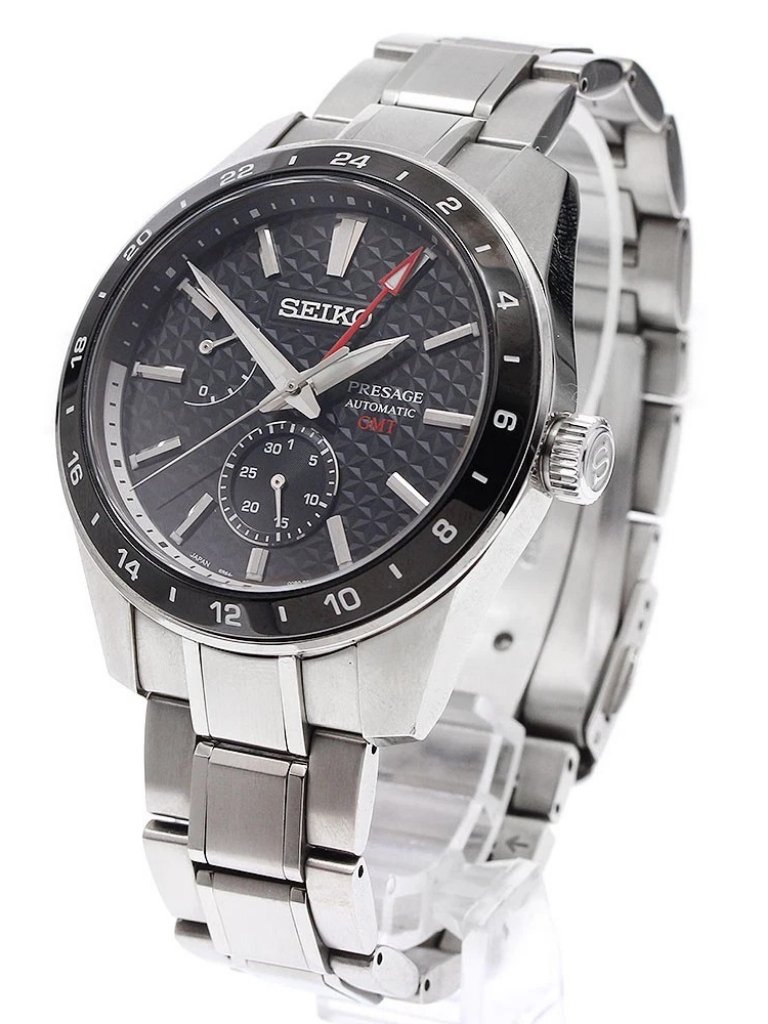 Seiko Pureza Sarf0056r6400c0 Gmt Black Dial Automatic Mens Watch938572